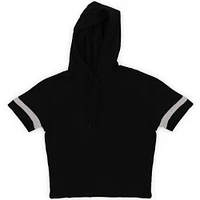 young men's short sleeve hoodie - black