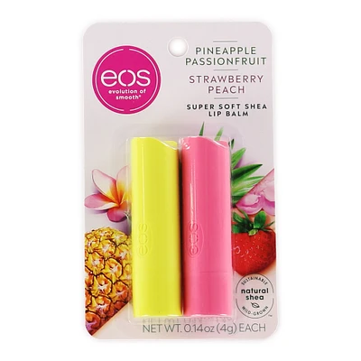 Eos® Super Soft Shea Butter Lip Balm 2-Pack Pineapple & Strawberry
