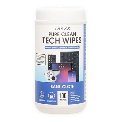 Pure Clean Antibacterial Tech Wipes 100-Count