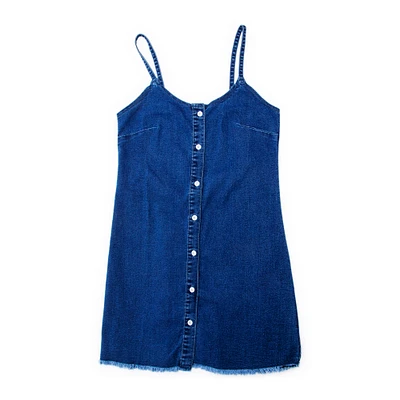 Juniors Button-Front Denim Dress