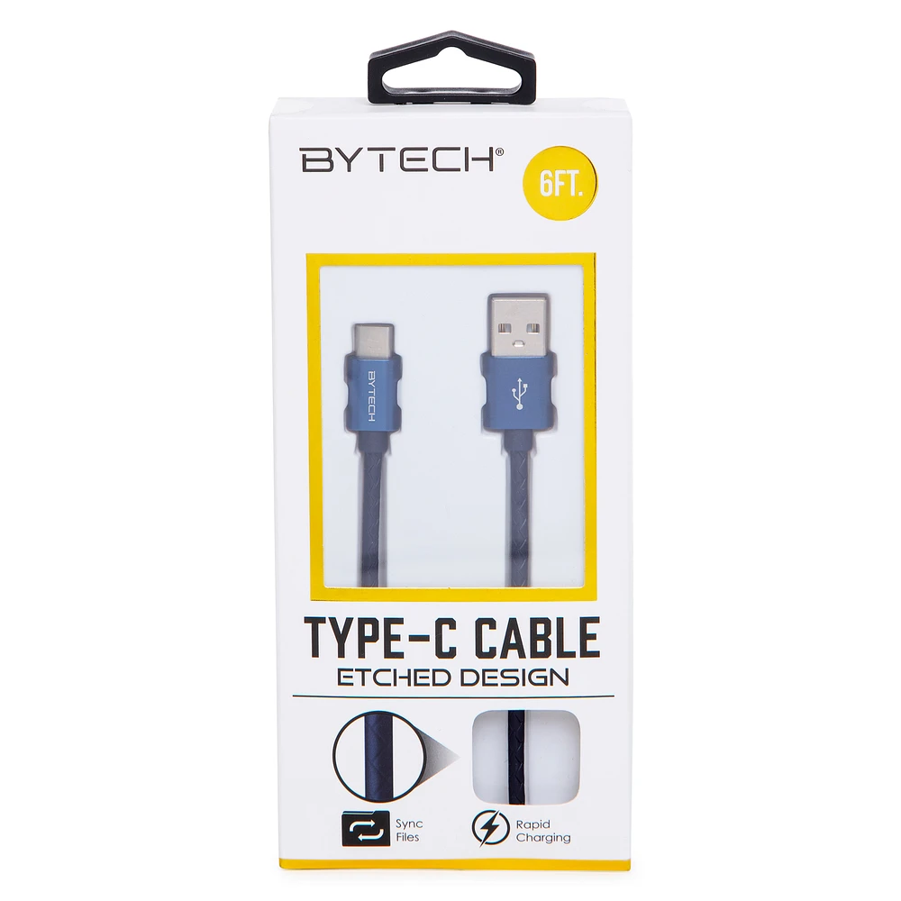 6ft USB-C etched charging cable