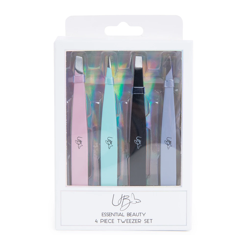 Essential Beauty 4-Piece Tweezer Set