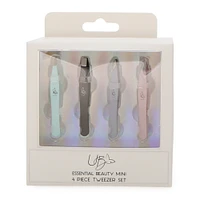 Essential Beauty 4-Piece Mini Tweezer Set