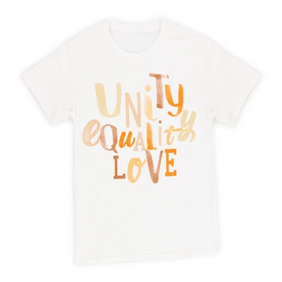 'unity equality love' graphic tee