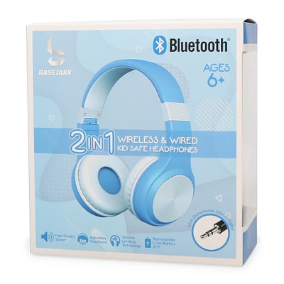 2-in-1 Bluetooth® & Aux-in Kid-Safe Headphones
