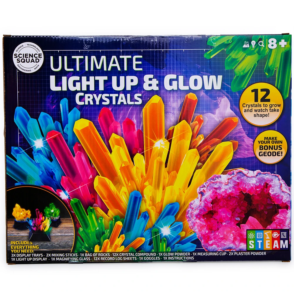 Science Squad® Ultimate Light Up & Glow Crystals Kit