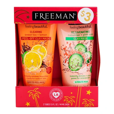 Freeman® For Everyone Face Mask Duo Set - Clearing Sweet Tea/Rejuvenating Cucumber