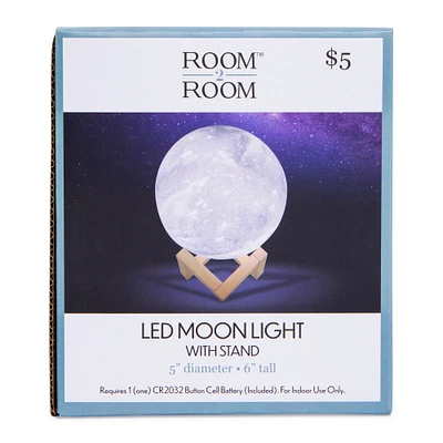 Moon Orb Light W/ Wooden Stand 6in