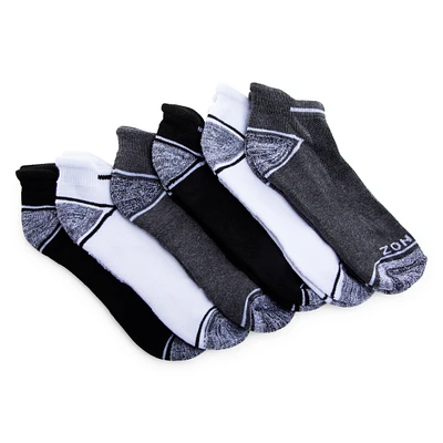 Young Men's Low-Cut Athletic Socks Gray & Black 6-Pack