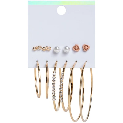 infinity Pearl Hoops Six Pack