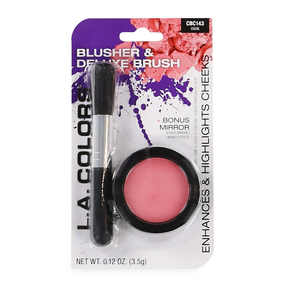 L.A. Colors® Blush & Deluxe Makeup Brush - Pink Mink