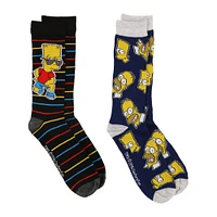 The Simpsons™ Bart & Homer Young Men's Crew Socks 2-Pack