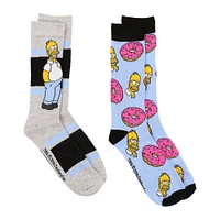 The Simpsons™ Homer & Donuts Young Men's Crew Socks 2-Pack