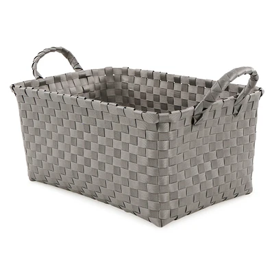 woven storage bin w/ handles 16in x 8in