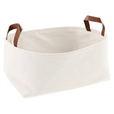 large soft canvas storage basket 16in x 8in