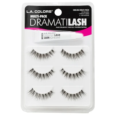 L.A. Colors® Dramatilash Eyelashes & Glue Multipack, 3 Pairs