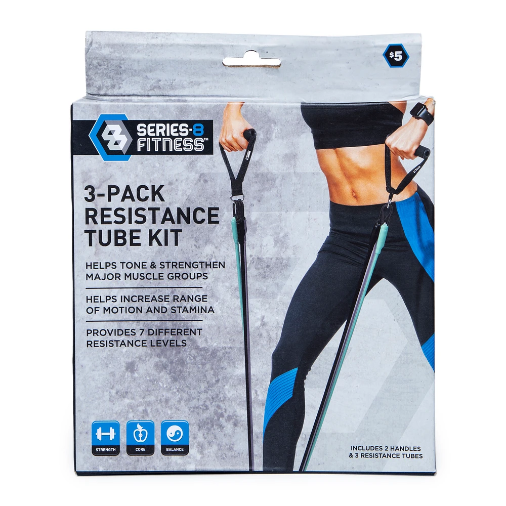 series-8 fitness™ 3-pack resistance tube kit