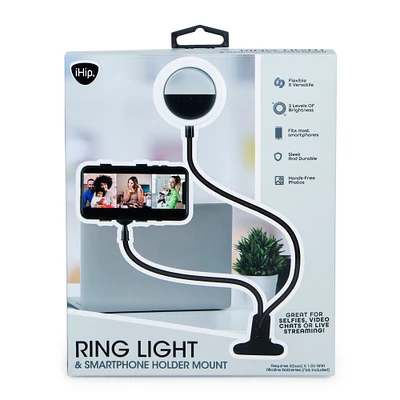 ring light & smartphone holder mount