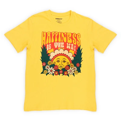 Juniors 'Happiness Is The Way' Retro Graphic Tee