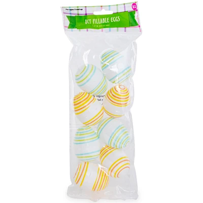 Striped Fillable Easter Eggs 8-Count