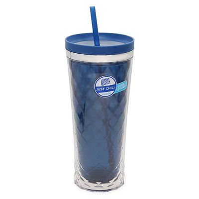 Double-Wall Inslulated Gem Tumbler With Lid & Straw 20oz