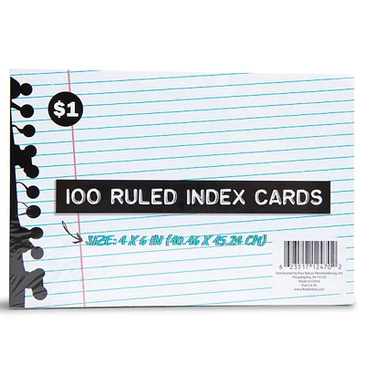 100 Ruled index Cards 4in X 6in