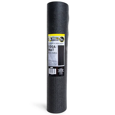 series-8 fitness™ 5mm thick black yoga mat 24in x 68in