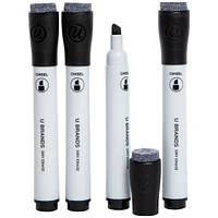 Dry Erase Markers With Built-in Erasers 4-Pack
