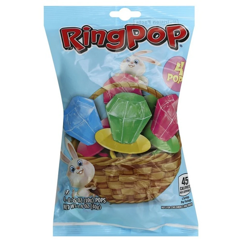 easter ring pop® candy lollipops 4-count bag