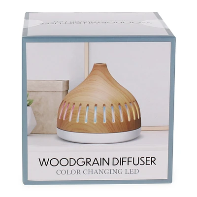Woodgrain Aroma Diffuser W/ Color-Change Led 4.5in