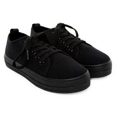 Ladies Classic Tonal Sneakers - Black