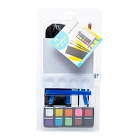 Mini Travel Art Kit 16-Piece W/ Watercolor Paints