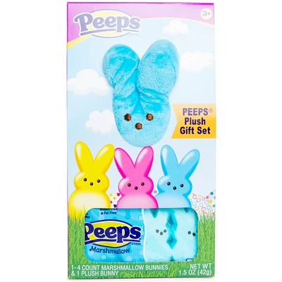 blue peeps® plush toy & marshmallow bunnies gift set