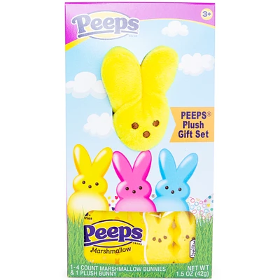 yellow peeps® plush toy & marshmallow bunnies gift set