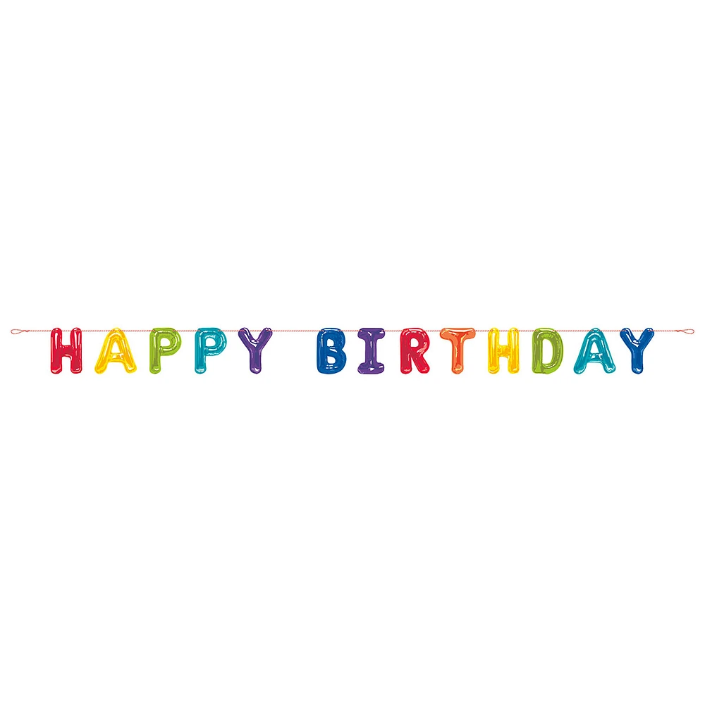 Rainbow Balloon Birthday Banner 9-Feet