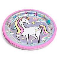 Radiant Rainbow Unicorn 7in Paper Plates 8-Count