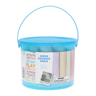 Sidewalk Chalk Bucket 20-Piece