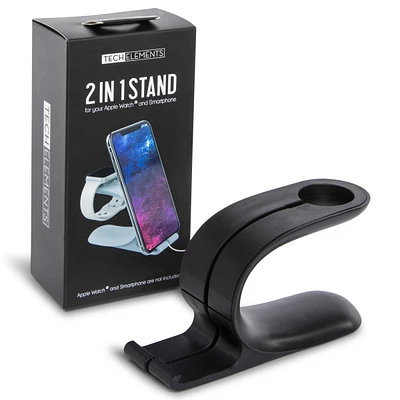 2-in-1 stand for apple watch and smartphone;apple stand;apple accessories;smartphone accessories;phone stand;tech;phone holder;universal phone charging holder;apple holder;five below