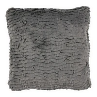 luxe collection textured faux fur pillow 16in