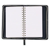 faux leather padded zipper journal