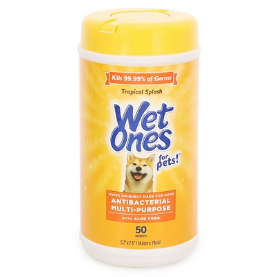 Wet Ones® Antibacterial All-Purpose Wipes For Dogs 50-Count