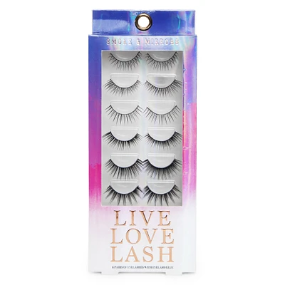 Smoke & Mirrors False Eyelashes 6-Pairs + Glue Set