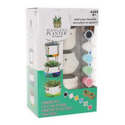Paint Your Own Hanging Planter Kit W/ 3 Mini Pots
