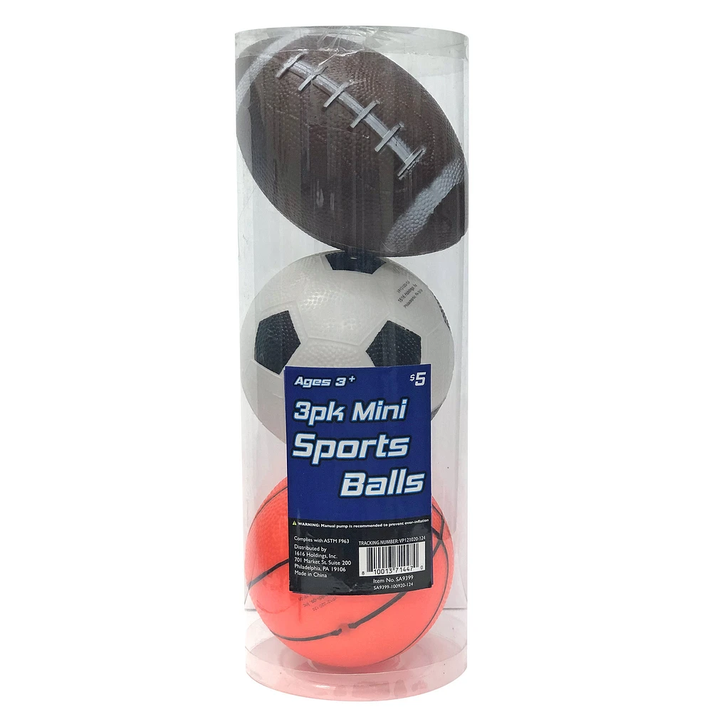 3-pack mini sports balls