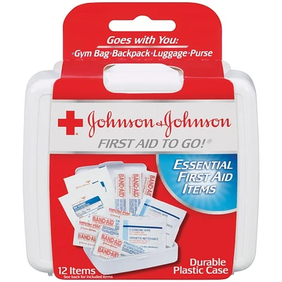 Johnson & Johnson First Aid To Go!® 12-Piece Kit
