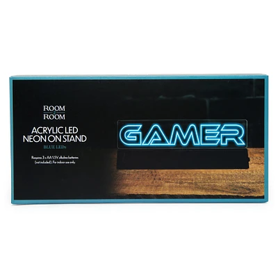 gamer' LED neon light w/ stand