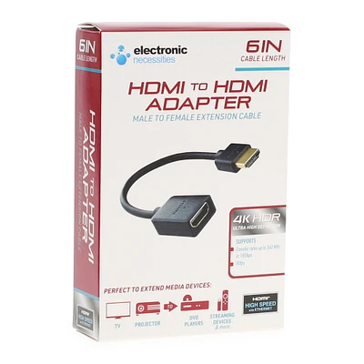 Hdmi Adapter 6in Male-To-Female Extension Cable