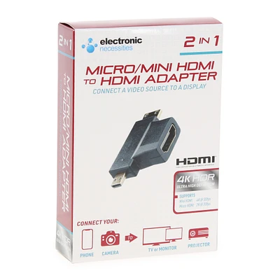 2-in-1 Micro/Mini Hdmi To Hdmi Adaptor