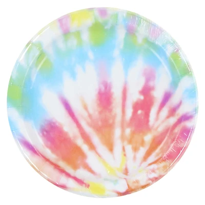 Tie Dye Dessert Plates 8-Count 6.75in