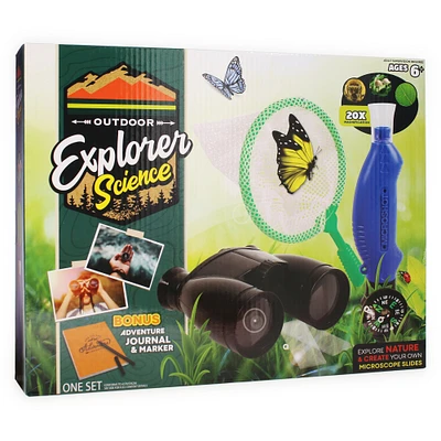 Outdoor Explorer Science Kit W/ Binoculars & Pocket Microscope